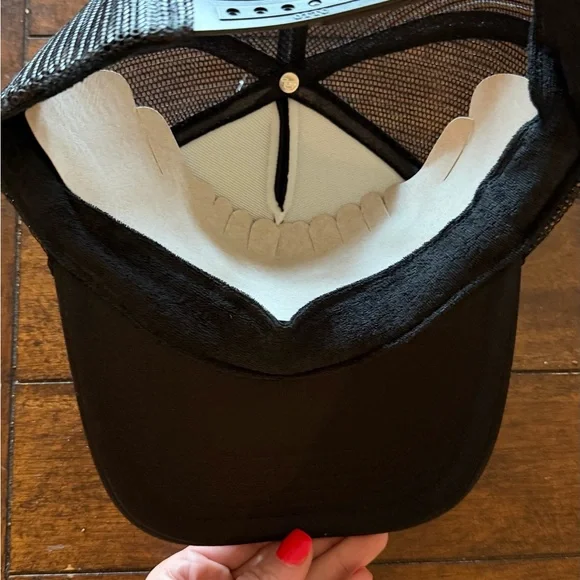 OTTO Black Trucker Hat with Red and Pink Heart Design - Picture 5 of 5